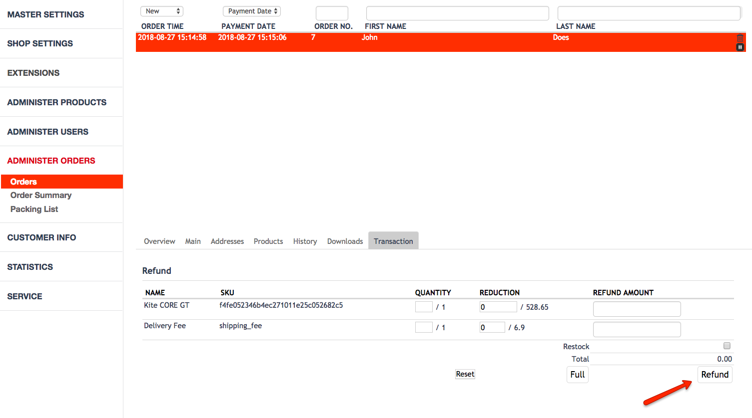 refund transaction2