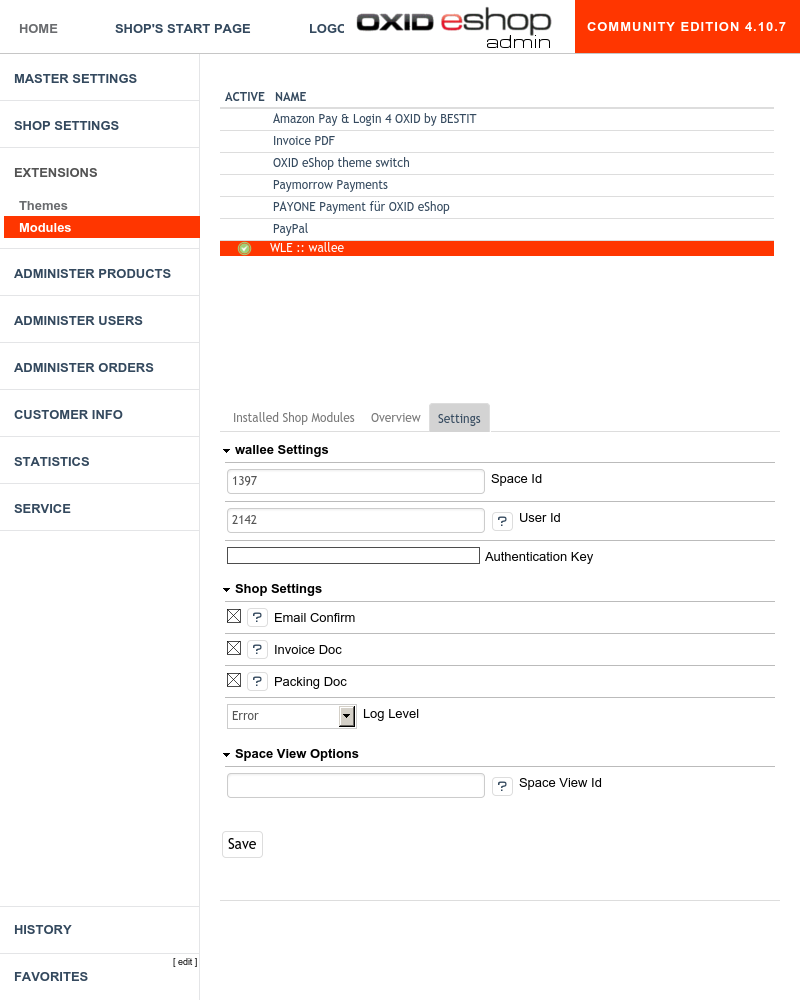Payment configuration