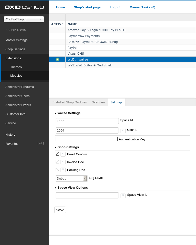 Payment configuration