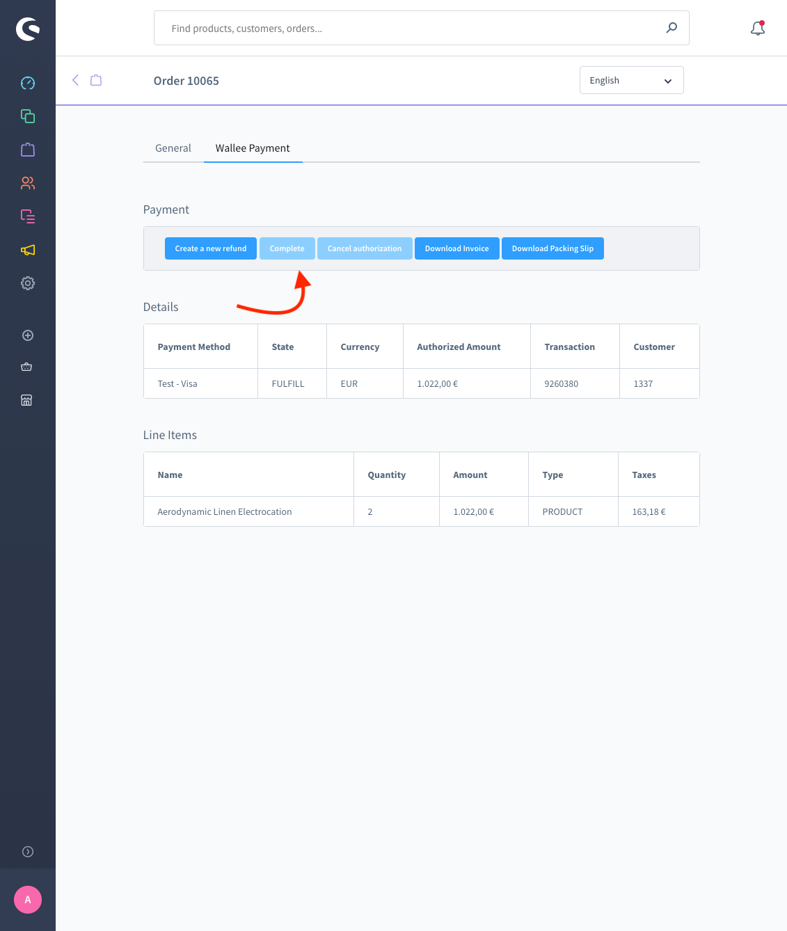 capture transaction